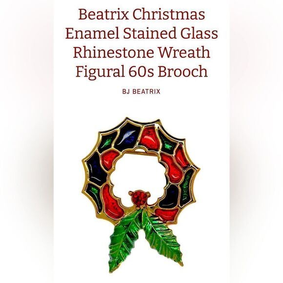 Brand New Condition Beatrix Stained glass/Enamel Christmas Brooch - Picture 1 of 3